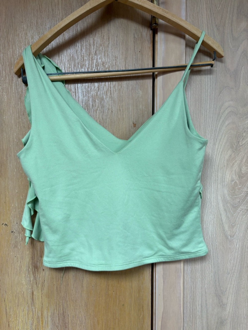 gaze Light Green Ruffle Camisole - Picture 2 of 3